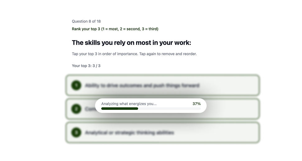 Assessment questions interface